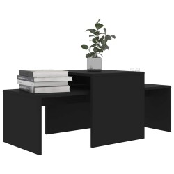Ensemble de tables basses Noir 100x48x40 cm bois d’ingénierie 615592615592