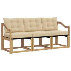 Ensemble de canapés d'extérieur 3 pcs Blanc et Beige 615598615598
