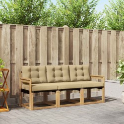 Ensemble de canapés d'extérieur 3 pcs Blanc et Beige 615601615601