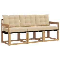 Ensemble de canapés d'extérieur 3 pcs Blanc et Beige 615601615601