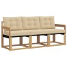 Ensemble de canapés d'extérieur 3 pcs Blanc et Beige 615601615601