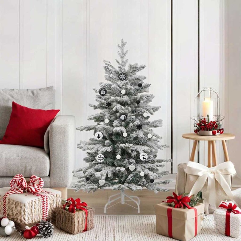 Ensemble de Boules de Noël 40 pcs Noir et Blanc Plastique 615604615604