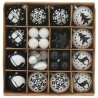 Ensemble de Boules de Noël 40 pcs Noir et Blanc Plastique 615604615604