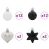 Ensemble de Boules de Noël 40 pcs Noir et Blanc Plastique 615604615604