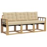 Ensemble de canapés d'extérieur 3 pcs Blanc et Beige 615605615605