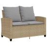 Ensemble de canapé de jardin 6 pcs avec coussins beige résine tressée 615607615607