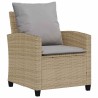 Ensemble de canapé de jardin 6 pcs avec coussins beige résine tressée 615607615607