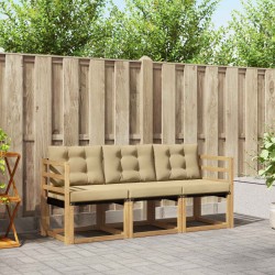 Ensemble de canapés d'extérieur 3 pcs Blanc et Beige 615608615608