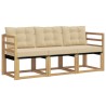 Ensemble de canapés d'extérieur 3 pcs Blanc et Beige 615608615608