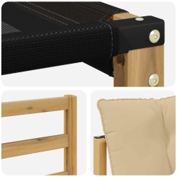 Ensemble de canapés d'extérieur 3 pcs Blanc et Beige 615608615608