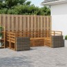 Ensemble de canapé d'angle 6 pcs Naturel Bois d'Acacia Massif 615610615610