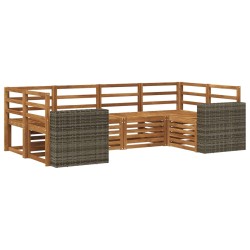 Ensemble de canapé d'angle 6 pcs Naturel Bois d'Acacia Massif 615610615610