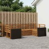 Ensemble de canapé d'angle 6 pcs Naturel Bois d'Acacia Massif 615616615616