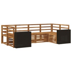 Ensemble de canapé d'angle 6 pcs Naturel Bois d'Acacia Massif 615616615616