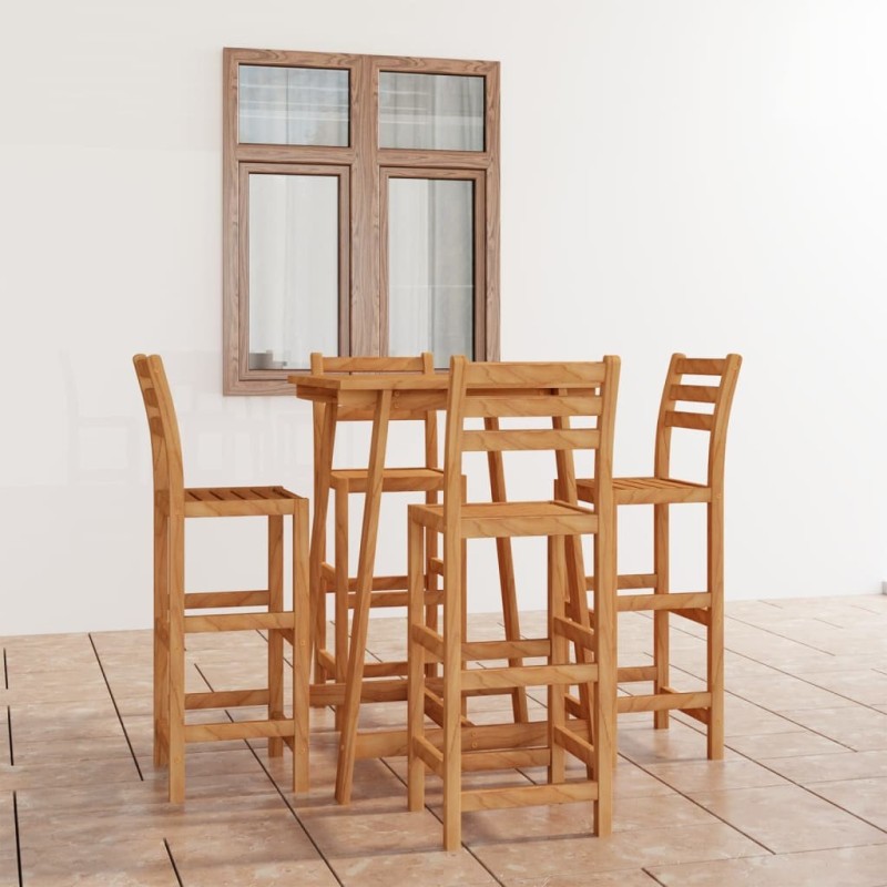 Ensemble de bar d'extérieur 5 pcs Bois d'acacia massif 615617615617
