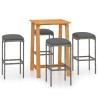 Ensemble de bar de jardin avec coussins 5 pcs Gris 615618615618
