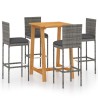 Ensemble de bar de jardin avec coussins 5 pcs Gris 615619615619