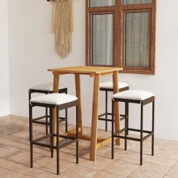 Ensemble de bar de jardin avec coussins 5 pcs Marron 615620615620