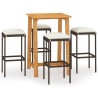 Ensemble de bar de jardin avec coussins 5 pcs Marron 615620615620