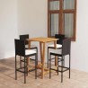 Ensemble de bar de jardin avec coussins 5 pcs Noir 615621615621