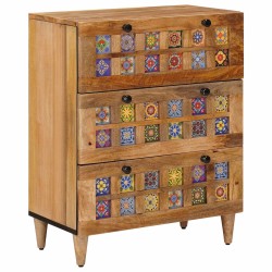 Buffet 2 pcs Naturel 60 x 33 x 75 cm Bois de mangue massif 615625615625