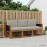 Ensemble de canapés d'extérieur 3 pcs Naturel et gris clair 615628615628