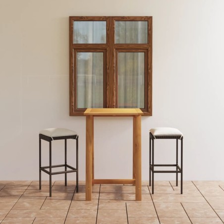 Ensemble de bar de jardin avec coussins 3 pcs Marron 615629615629