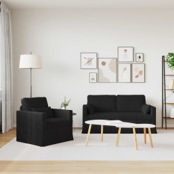 Ensemble de Canapés 2 pcs Noir 158 x 78 x 80 cm tissu 615642615642