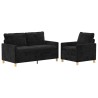 Ensemble de Canapés 2 pcs Noir Polyester 615645615645