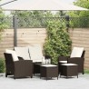 Ensemble de canapé de jardin 6 pcs avec coussins marron résine tressée 615649615649