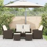 Ensemble de canapé de jardin 6 pcs avec coussins marron résine tressée 615649615649