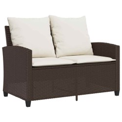 Ensemble de canapé de jardin 6 pcs avec coussins marron résine tressée 615649615649