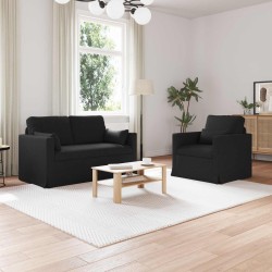 Ensemble de Canapés 2 pcs Noir 139 x 78 x 80 cm tissu 615650615650