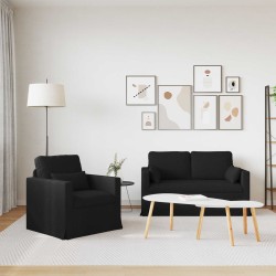 Ensemble de Canapés 2 pcs Noir 139 x 78 x 80 cm tissu 615650615650