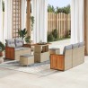 Ensemble de canapé de jardin 8 pcs Beige et Gris clair 615652615652