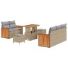 Ensemble de canapé de jardin 8 pcs Beige et Gris clair 615652615652