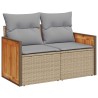 Ensemble de canapé de jardin 8 pcs Beige et Gris clair 615652615652