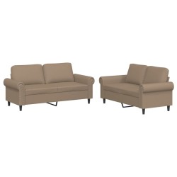Ensemble de canapés 2 pcs avec coussins Cappuccino Similicuir 615654615654