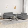 Ensemble de canapés 2 pcs coussins gris foncé tissu microfibre 615655615655