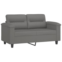 Ensemble de canapés 2 pcs coussins gris foncé tissu microfibre 615655615655