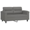 Ensemble de canapés 2 pcs coussins gris foncé tissu microfibre 615655615655