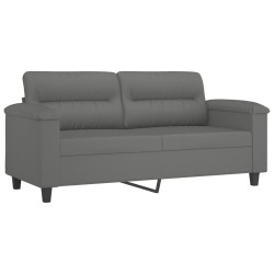 Ensemble de canapés 2 pcs coussins gris foncé tissu microfibre 615655615655