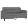 Ensemble de canapés 2 pcs coussins gris foncé tissu microfibre 615655615655