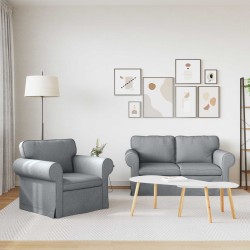 Ensemble de Canapés 2 pcs Gris clair 155 x 82 x 80 cm tissu 615656615656