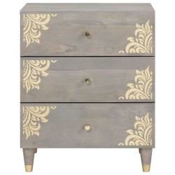 Cabinet de chevet Gris 50 x 33 x 62 cm Bois de mangue massif 615664615664