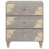 Cabinet de chevet Gris 50 x 33 x 62 cm Bois de mangue massif 615664615664