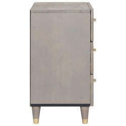 Cabinet de chevet Gris 50 x 33 x 62 cm Bois de mangue massif 615664615664