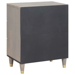 Cabinet de chevet Gris 50 x 33 x 62 cm Bois de mangue massif 615664615664