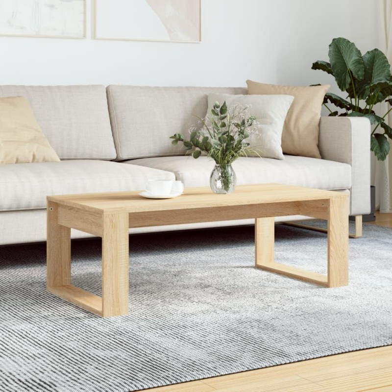 Table basse chêne sonoma 102x50x35 cm bois d'ingénierie 615667615667