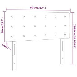 Tête de lit à LED Gris clair 90x5x78/88 cm Velours 615669615669